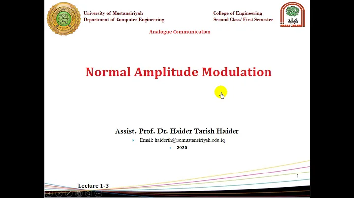 Lecture 3: Normal Amplitude Modulation (AM)