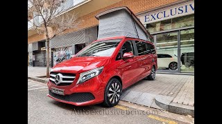 Mercedes V 220d 4 Matic |  Marco Polo | Cocina + Cama |  Rojo Jacinto | 4K