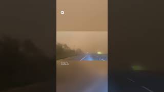 A massive sandstorm is sweeping through Churu, India