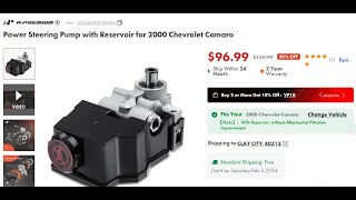 A-Premium Power Steering Pump Install/Review on 98-02 F-Body with Dirty Dingo Relocation Bracket
