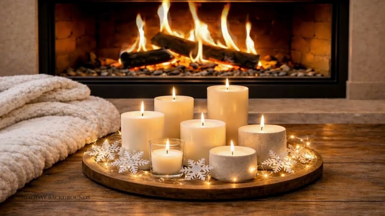 Candles and Flames Cozy Fireplace Ambience