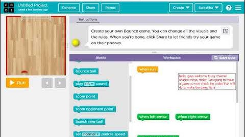 how to create a ball bounce game in whitehat jr #coding