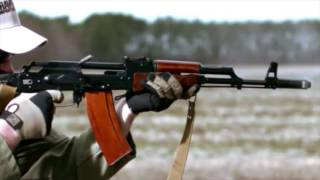 Стрельба из АК 74 slow motion