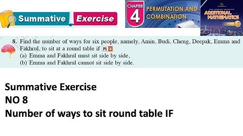 Permutation and combination summative exercise Q8 latihan sumatif form 5 kssm textbook form 5
