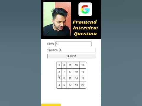 Google Frontend Interview Question | Generate Table in ReactJS ...
