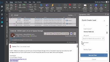 Dynamics 365 - Outlook Lead Creation