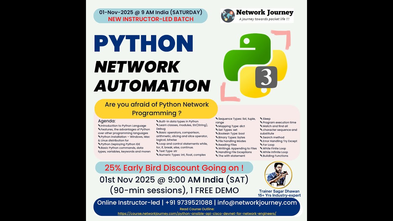 🔥Освойте сетевую автоматизацию Python, Ansible, REST API и Cisco DevNet [Приём начат] 8 ноября 20...
