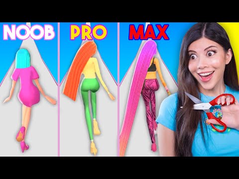 Noob vs MAX LEVEL in Hair Challenge