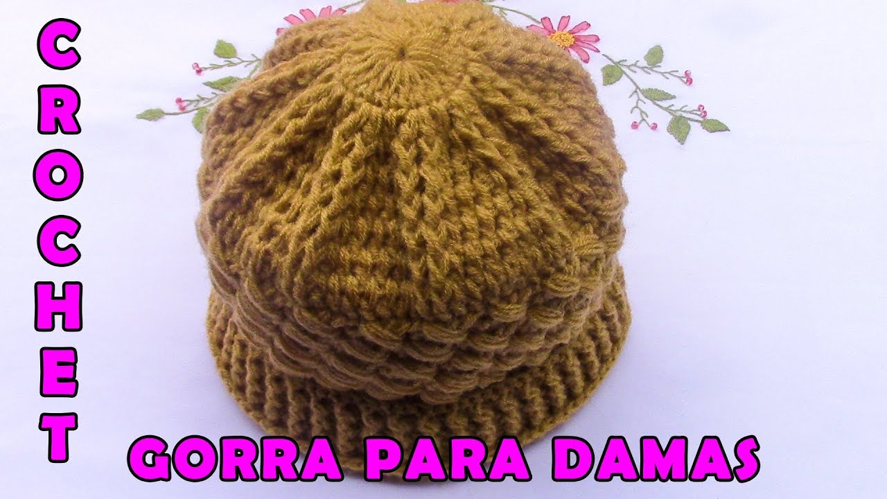 GORRO A CROCHET tejido paso a paso para mujer 