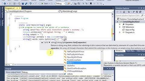 C# program to reverse the words of a sentence