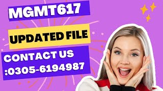 mgmt617  assignment no 1Spring 2023 MGMT617 assignment 1solution Smester Soring 2023# Mgmt617