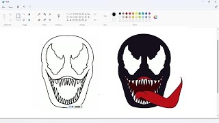 🔴How To Draw Venom In Ms Paint l Drawing#artandcraftworld2008