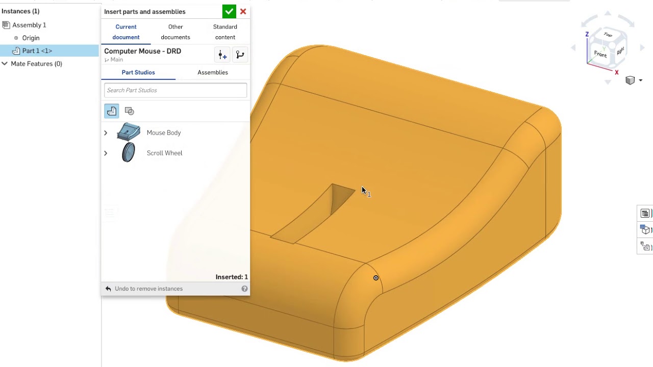 OnShape Assembling Parts Creating a computer mouse Part 4 - YouTube