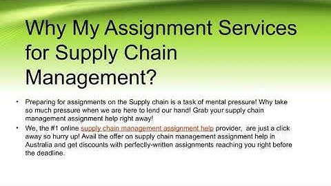 Supply Chain management Assignment Help