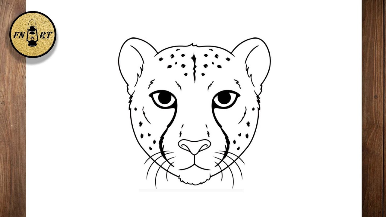 How to draw a cheetah head easy step by step