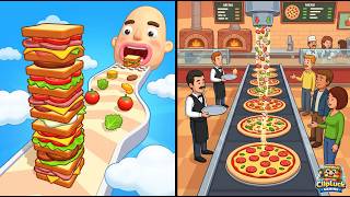 Sandwich Runner &amp; I Want Pizza - All Levels gameplay Satisfying - Android,ios Gameplay #39