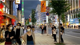 【4K】Tokyo Evening Walk - From Ginza to Shin-Nihombashi, 2020