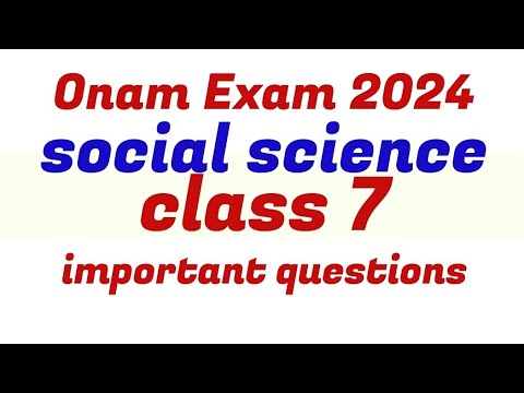 Class 7 Social Science Onam Exam Question Paper 2024|Std 7 Social ...