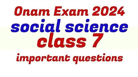 Class 7 Social Science Onam Exam Question Paper 2024|Std 7 Social Science First Term 2024