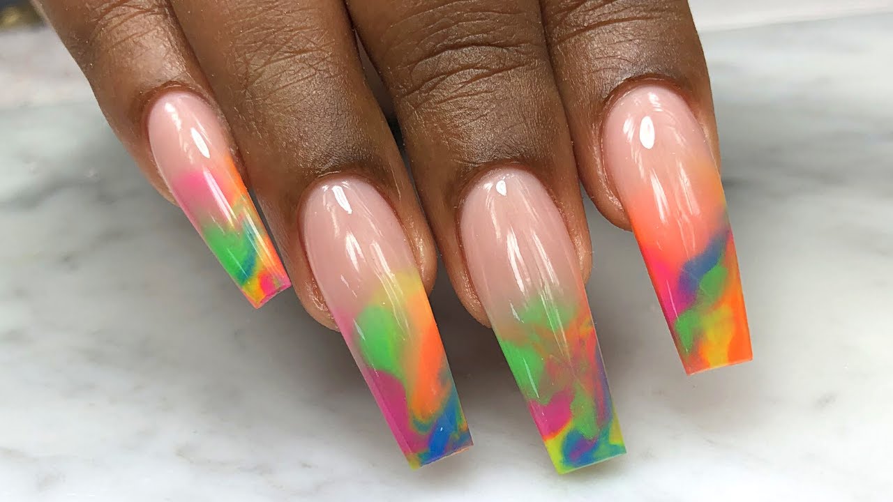 HOW TO: Summer Swirl Nails | Acrylic Nails Tutorial | Step By Step For ...