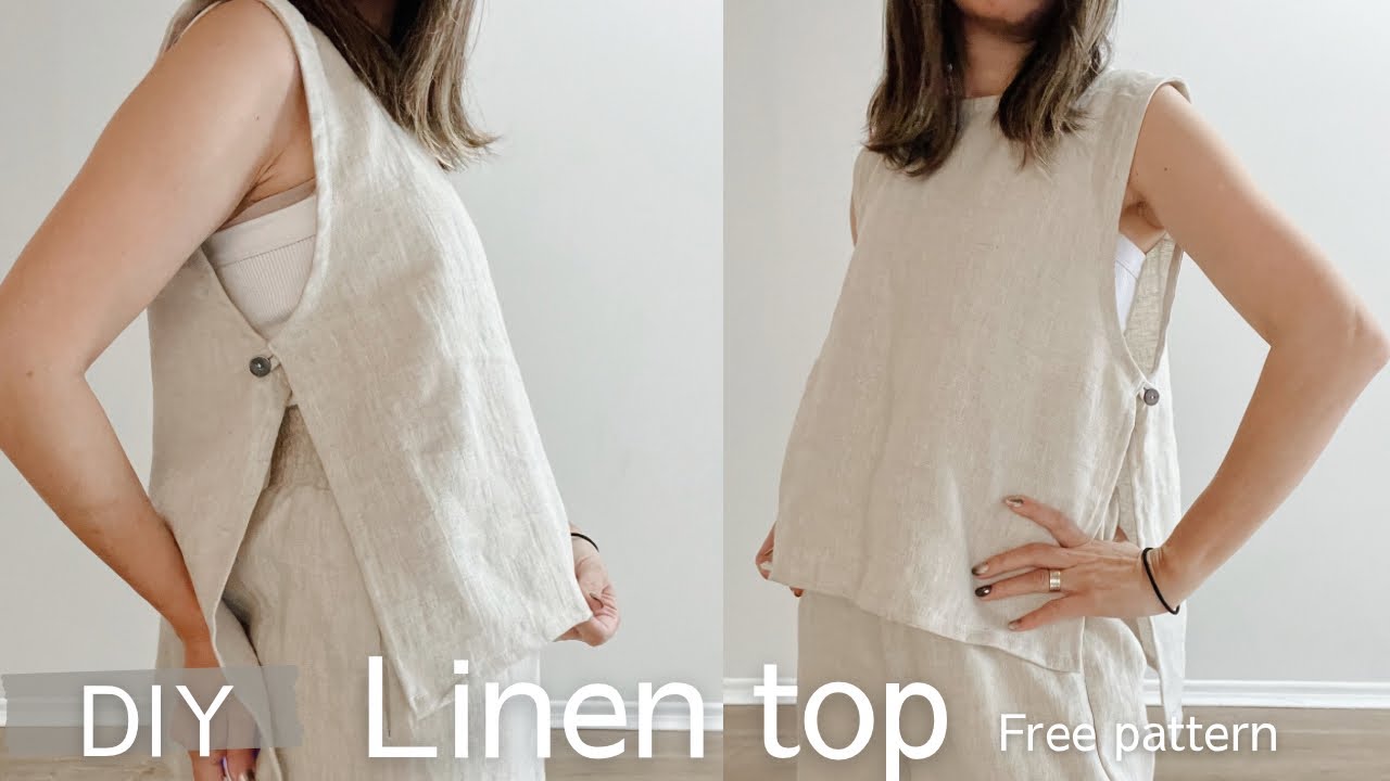 Easy and cute linen tops |気持ちいいリネン布で簡単なトップスを作る