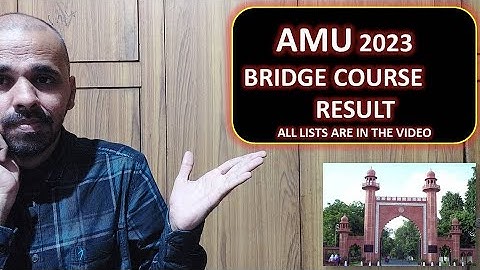 AMU Bridge course 2023 result declared I AMU bridge course result 2023