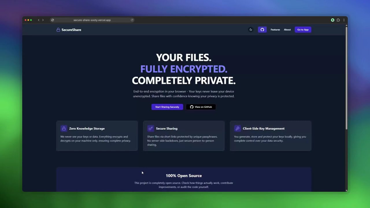 SecureShare: The File Sharing Platform That Can't See Your Data