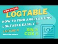Class 11th, Log 8/9 : How to find angles using logtable