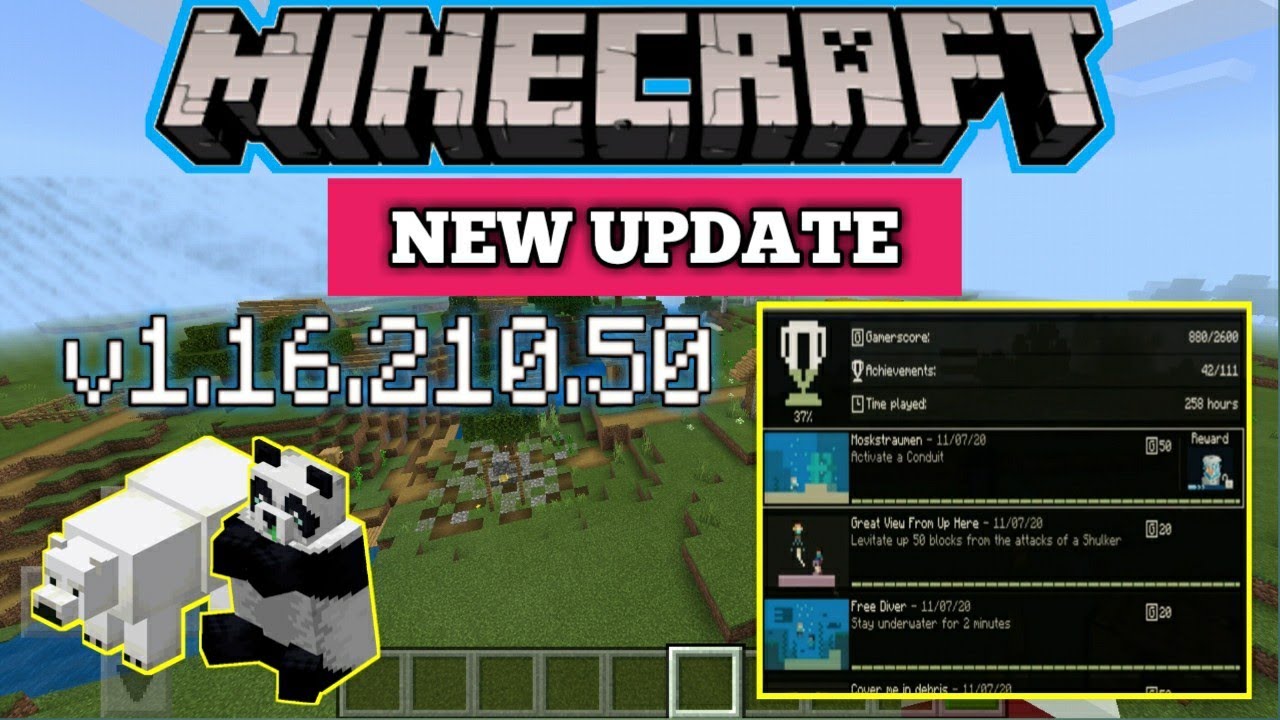 UPDATE! MCPE 1.16.210.50 BETA - XBOX LIVE | Ambient N Archivement - YouTube