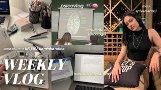 uma semana comigo | rotina de estudante de psicologia | estudos para provas & produtividade 📓🎬📖