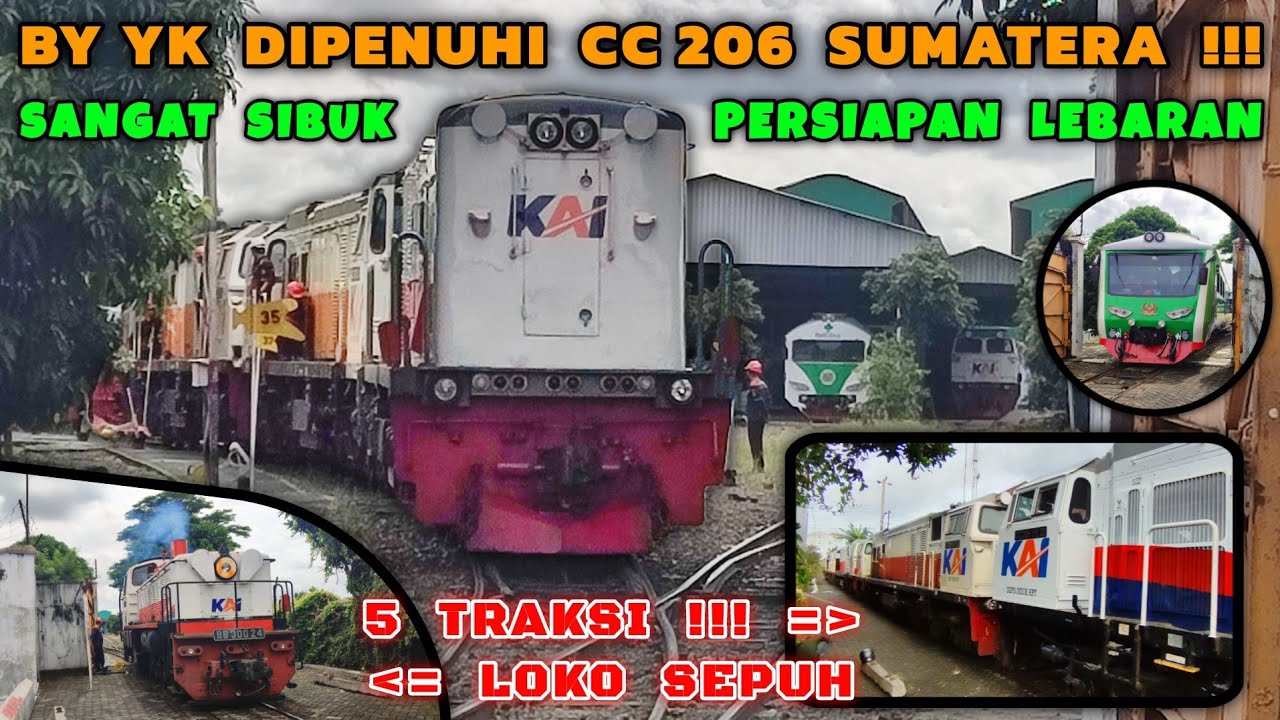 BALAI YASA YOGYAKARTA DIPENUHI LOKOMOTIF CC 206 SUMATERA YANG MUTASI KE JAWA SEBELUM POSKO LEBARAN !