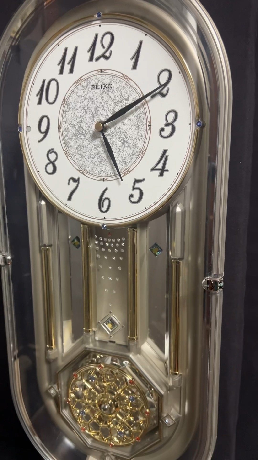 Seiko QXM248SRH 44 Crystals Contemporary Melodies in Motion Clock