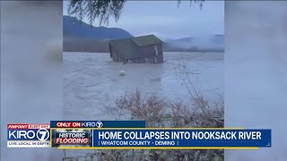 Home collapses into Nooksack River
