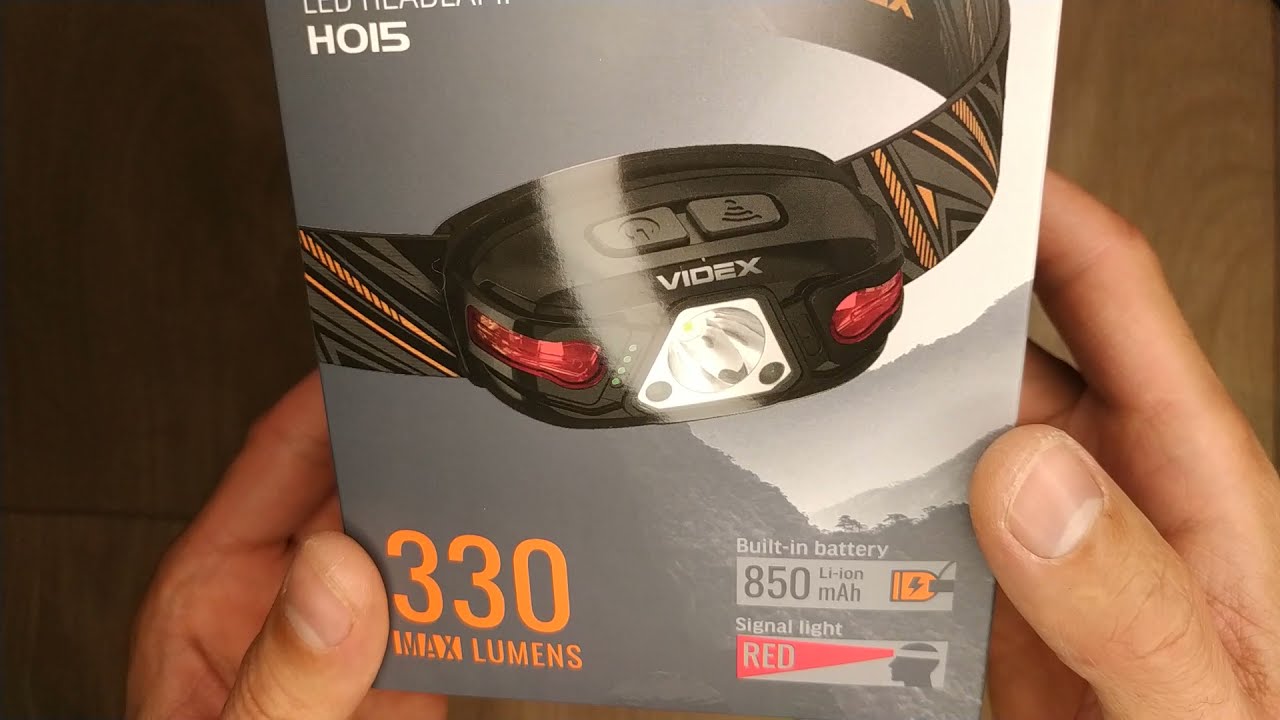 Фонарь налобный сенсорный Videx VLF-H015, 330Lm, 5000K