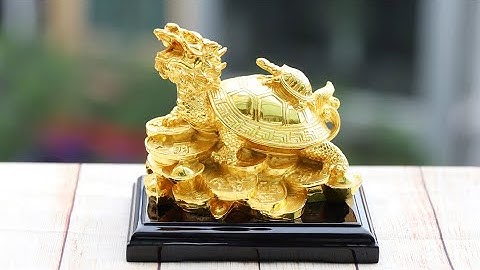 Tượng Long Quy Phong Thuỷ Mạ Vàng 24K | Vật Phẩm Phong Thuỷ Chiêu  Tài Cao Cấp | Royal Gift