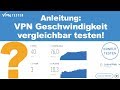 VPN Geschwindigkeit optimieren - Warum Internet mit VPN langsam ist? Teil 1:  Vergleichbar testen!