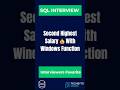 SECOND HIGHEST SALARY 🔥 | Window Function Trick