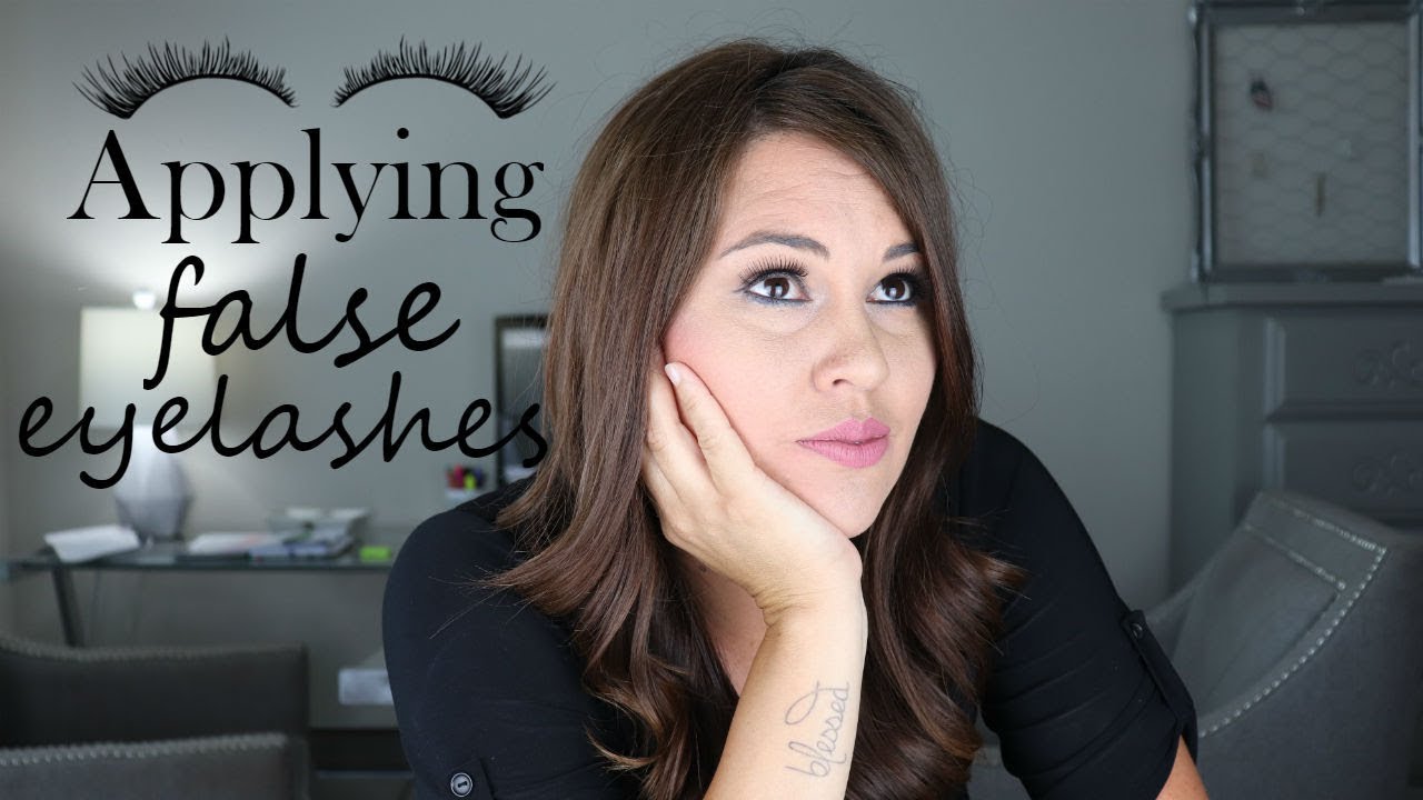 APPLYING FALSE EYELASHES | HOW TO APPLY | CHEAP LASHES - YouTube