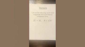 Vectors: Convert from magnitude-direction to component form #vector #precalculus