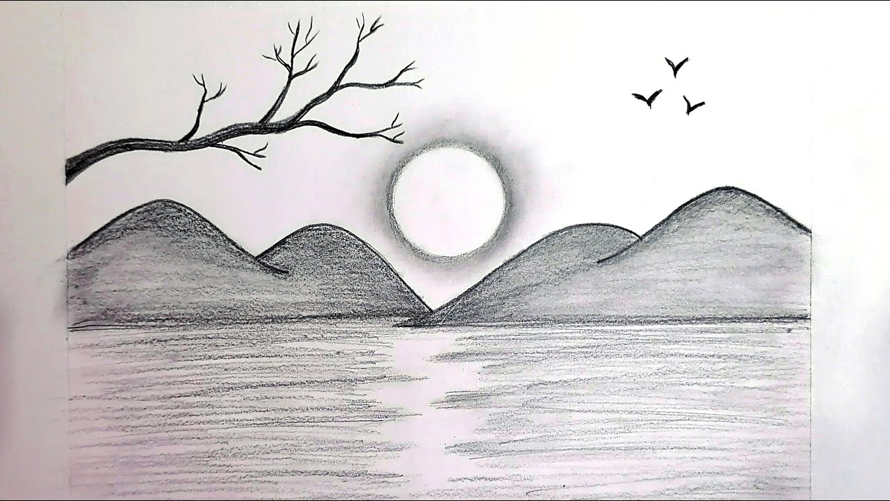 Buy Landscape Drawing, Painting, Landscape Painting, Black and Landscape,  Pencil Art,charcoal Art,sketch Landscape, Scenery, Home Decor, Art, Online  in India - Etsy