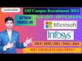 Infosys Recruitment 2024 for Freshers | Microsoft Recruitment 2024 | Software Engineer Role | Jobs