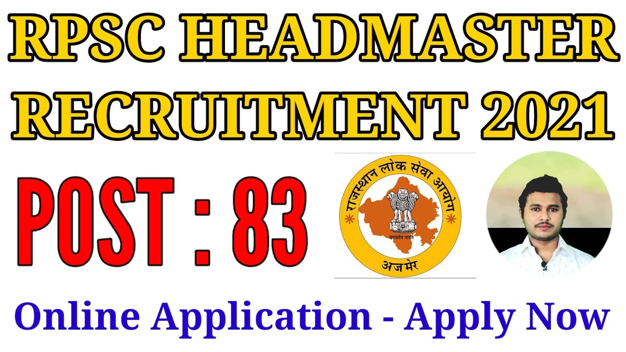 rpsc headmaster praveshika school comp. exam 2021 | Rajasthan rpsc headmaster online form 2021