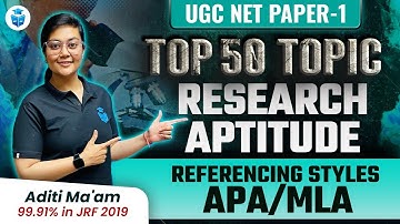 UGCNET 2024 | UGC NET Paper 1 Research Aptitude Referencing Styles  by Aditi Mam | JRFAdda