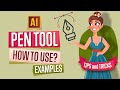 HOW TO USE PEN TOOL IN ADOBE ILLUSTRATOR. EXAMPLES.