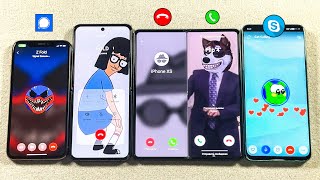 Signal Call vs Skype Call iPhone Xs + Huawei N90 + Samsung Z Fold 4 + Z Flip 4 Incoming Call