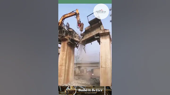 #1755 The Process of Demolishing a Bridge With an Excavator | Best working day