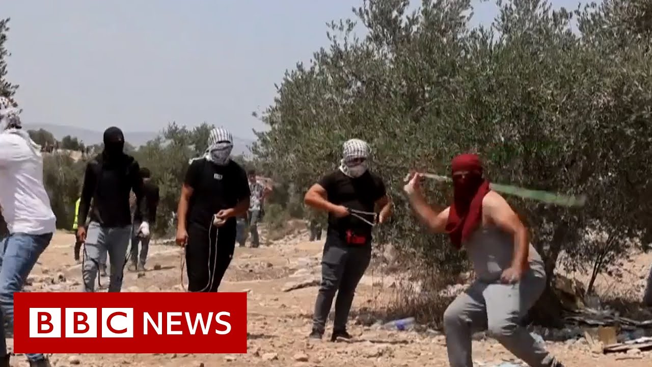 Palestinians and Israelis clash over hillside - BBC News
