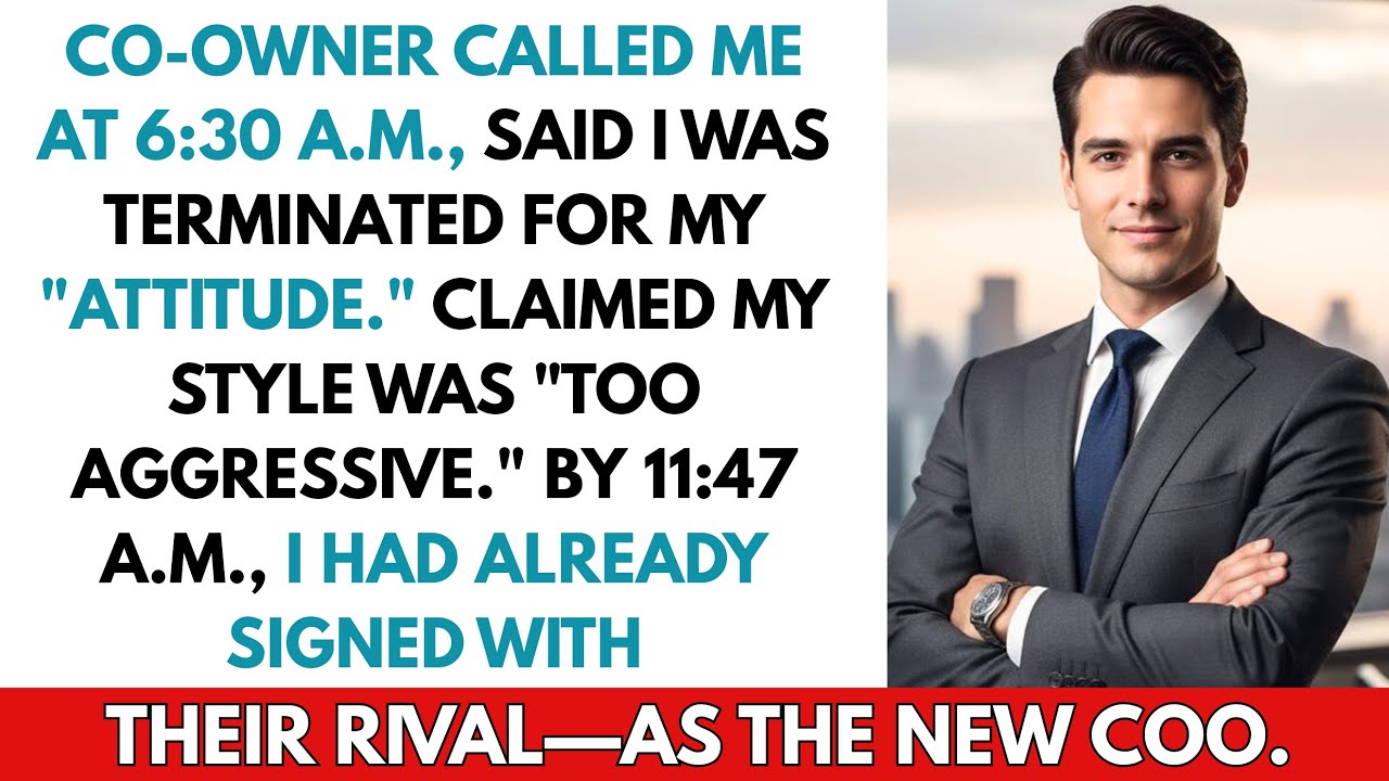Terminated at 6:30 am. for my "attitude" — signing a COO deal with their top competitor by 11:47 am.