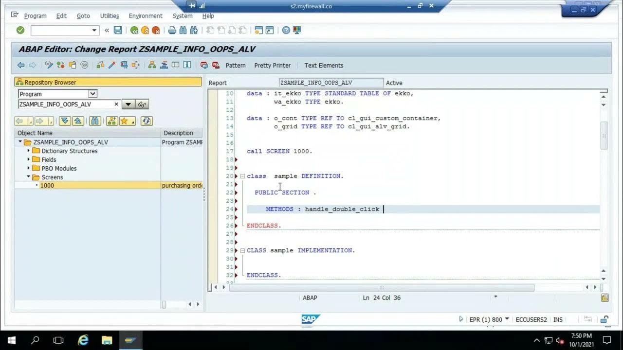double_click oops alv report - YouTube
