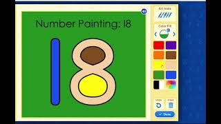 ABC Mouse - Learning Path - Basics - Number 18 - Bells , Painting , Coloring, Counting, Tracing